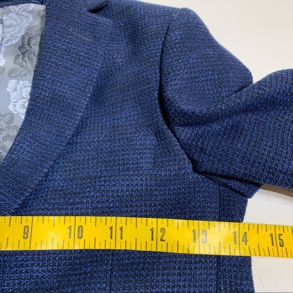 Isaac Mizrahi boy’s size 8 beautiful navy tweed suit jacket blazer - Picture 7 of 9
